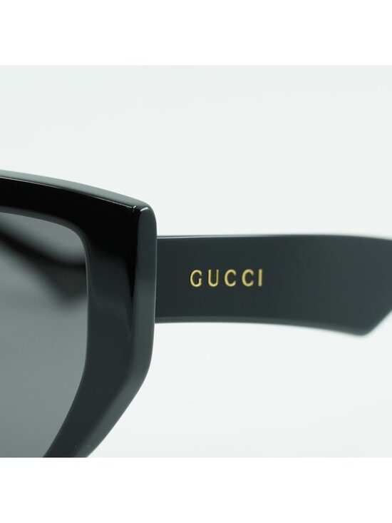 Gucci GG0997S 002 Sunglasses Black Shield Frame, Grey Lenses main image 11